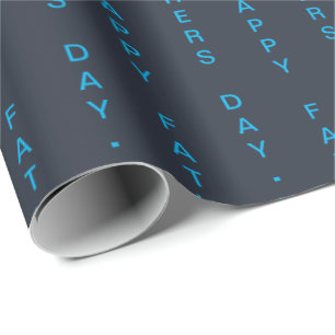 Minimal Customizable Blue FATHERS DAY Wrapping Paper
