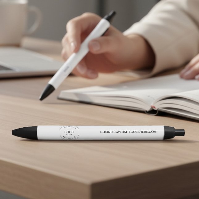 Minimal Customizable logo website simple business Pen (Custom logo and website on pens.)