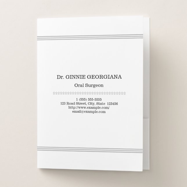 Minimal & Customizable Oral Surgeon Pocket Folder (Front)