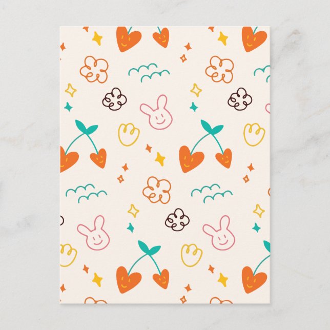 Minimal cute abstract  holiday postcard (Front)