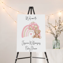 Minimal cute baby shower girl pink