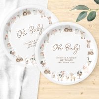 Minimal Cute Farm Animals Barnyard Baby Shower