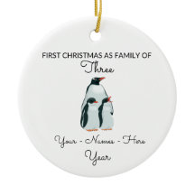Minimal Cute First Christmas as Family of Three
