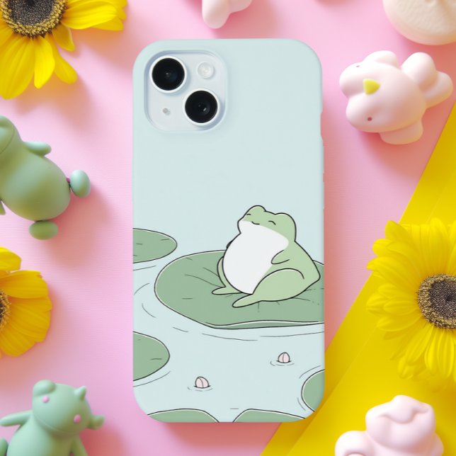 Minimal cute frog iPhone 15 case (Creator Uploaded)