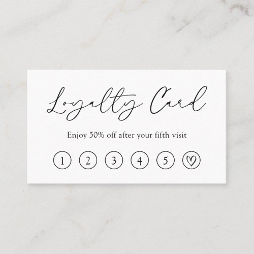 Minimal Cute Heart QR Code Modern Elegant Loyalty Card