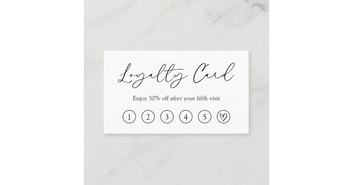 Minimal Cute Heart QR Code Modern Elegant Loyalty Card | Zazzle
