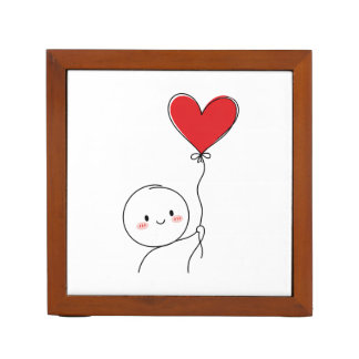 Minimal Cute Love Doodle Desk Organizer