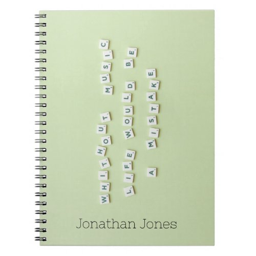Minimal Cute Pastel Green Music Lovers Custom  Notebook