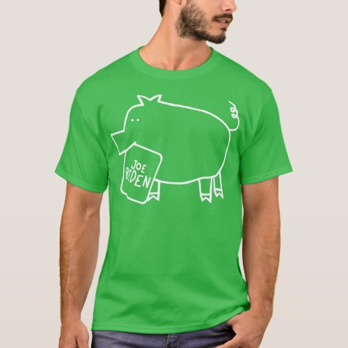 Minimal Cute Pig with Joe Sign T_Shirt