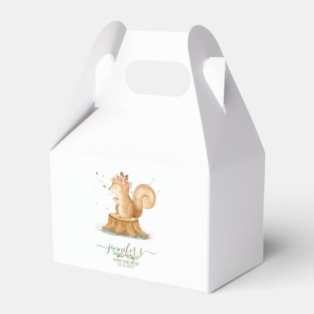 Minimal Cute Squirrel wildlife farm forest animal Favor Boxes