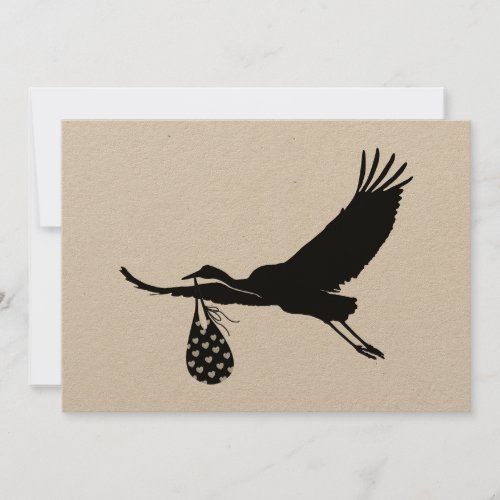   Minimal Cute Stork Unisex Baby Shower Invitation