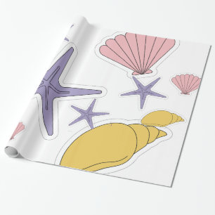 Minimal Cute Under Sea illustrations Wrapping Paper