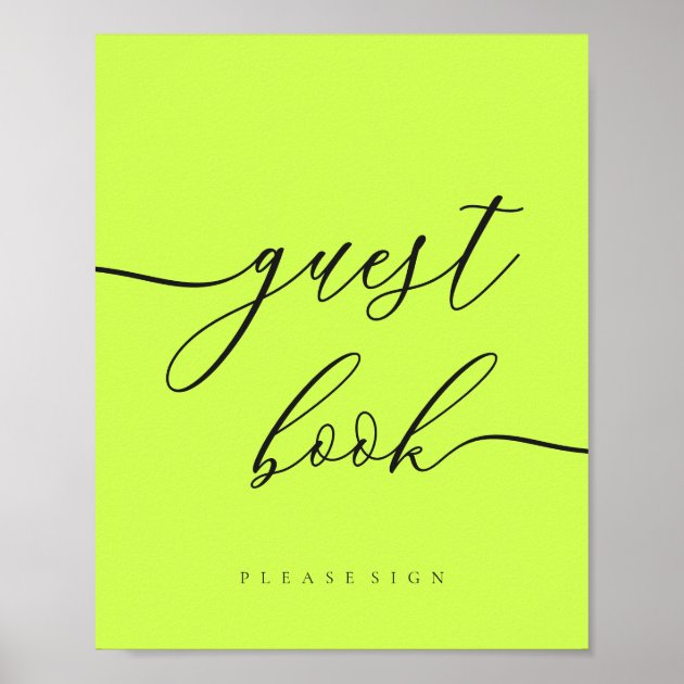 Minimal Cyber Lime Jet Black Celebration Guest Poster