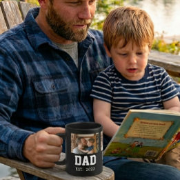 Minimal Dad Established Photo Father's Day Gift Coffee Mug