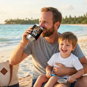 Minimal Dad Established Photo Father's Day Gift Thermal Wine Tumbler