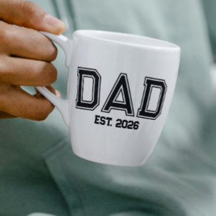 Minimal Dad Established Year New Father Coffee Mug