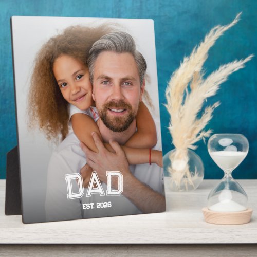 Minimal Dad Established Year New Father Photo Plaque