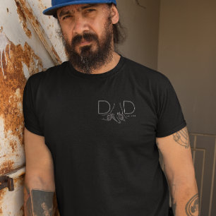 Minimal Dad Line Art Father Child Design T-Shirt