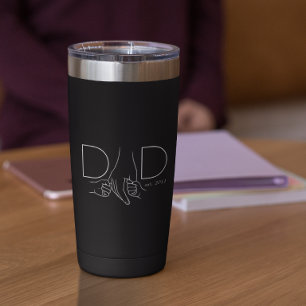 Minimal Dad Line Art Father Child Est Year Insulated Tumbler