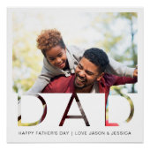 Minimal DAD Overlay Father's Day Photo Keepsake Poster (Front)