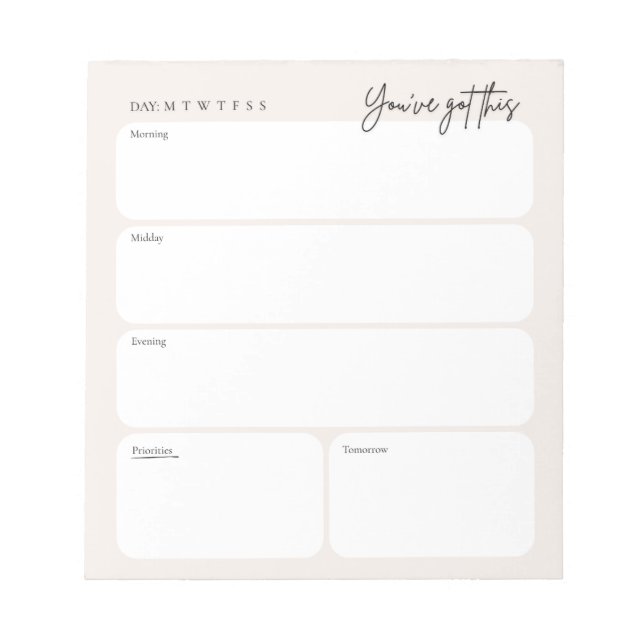 Minimal Daily Planner Notepad (Front)