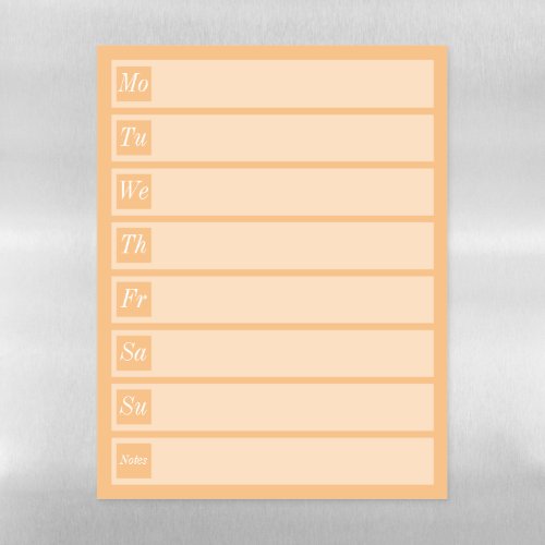 Minimal Daily Planner Peach Magnetic Dry Erase Sheet