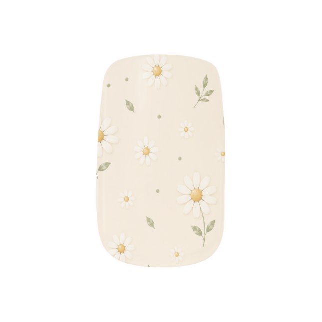 Minimal Daisy Nail Wraps (Left Thumb)