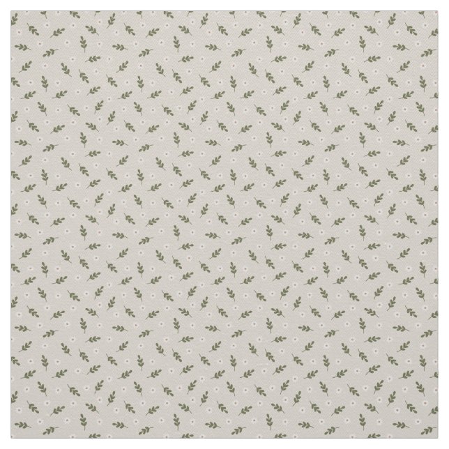 Minimal Daisy Sprig Countryside Rustic Charm Fabric (Swatch)