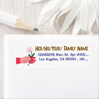 Minimal Daisy Thank You Label