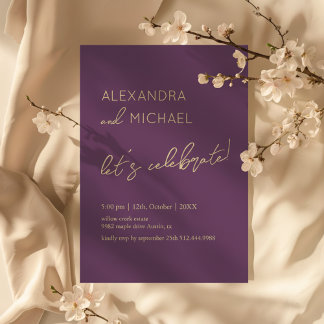 Minimal dark Elegant Engagement Typography Invitation