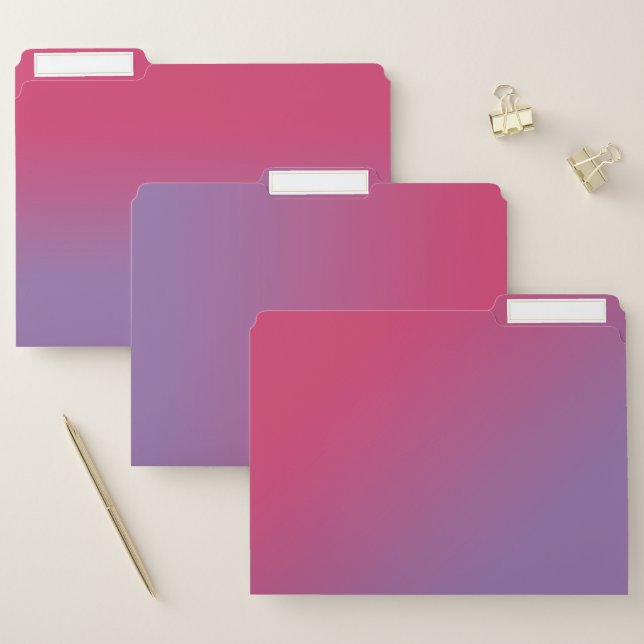 Minimal Dark Pink to Purple Gradient File Folder (Set)