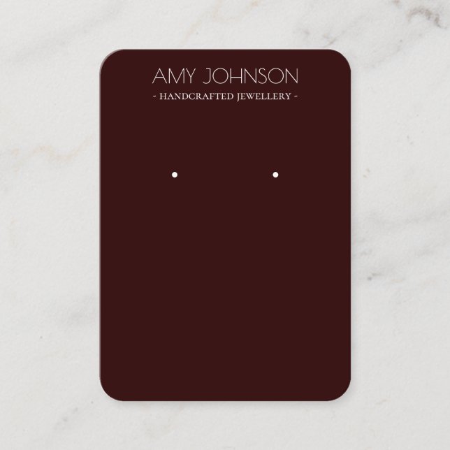 Minimal Dark Red Earring display cards (Front)