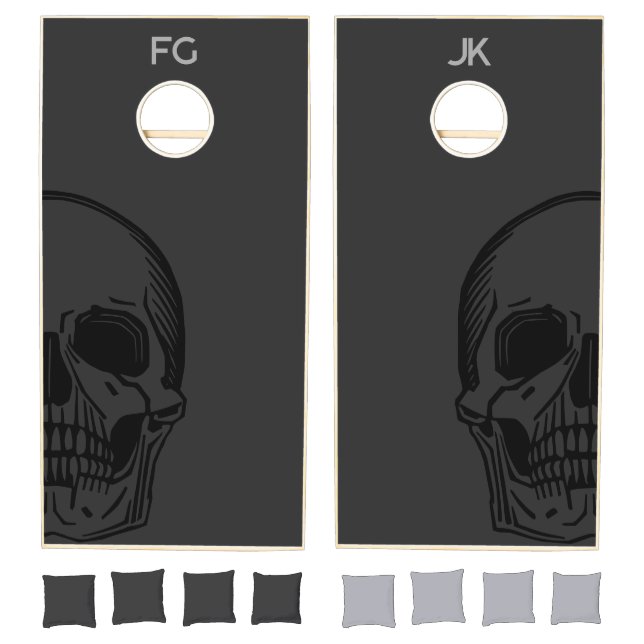 Minimal Dark Skull Cornhole Set (Set)