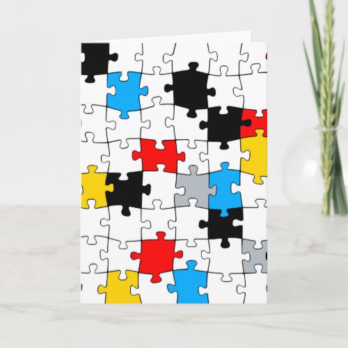 Minimal De Stijl Jigsaw Puzzle Color Composition Card