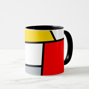 Minimal De Stijl Retro Polygon Color Composition Mug