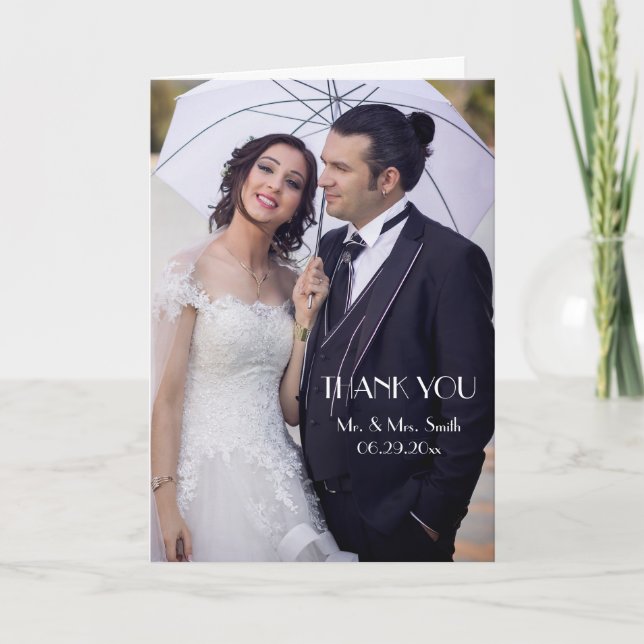 Minimal Deco Photo Thank You Wedding (Front)