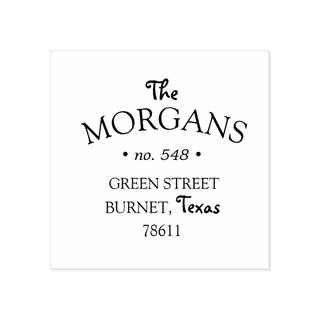 minimal decorative script Return Address Stamp (Imprint)