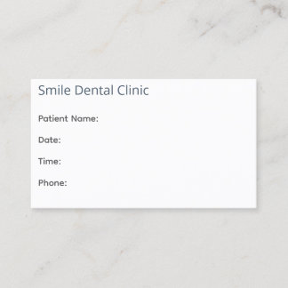 Minimal Dental Appointment Card One Line