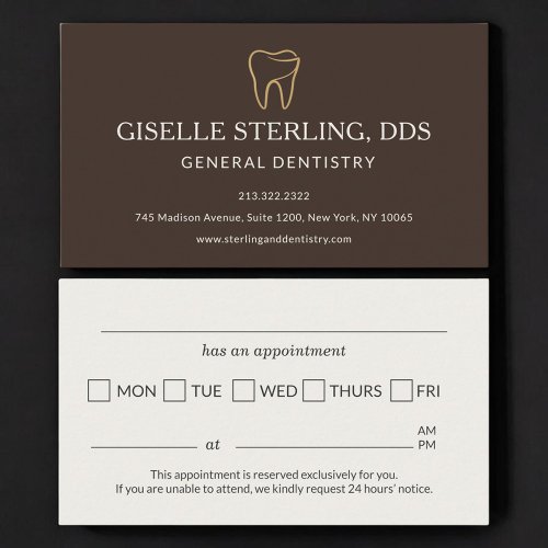 Minimal Dental Dentistry Appointment Reminder Card