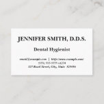 [ Thumbnail: Minimal Dental Hygienist Business Card ]