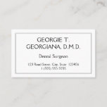 [ Thumbnail: Minimal Dental Surgeon Business Card ]