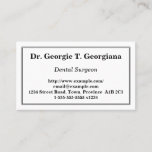 [ Thumbnail: Minimal Dental Surgeon Business Card ]