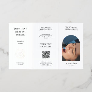 Minimal Dentist Dental Aesthetic White Trifold Brochure