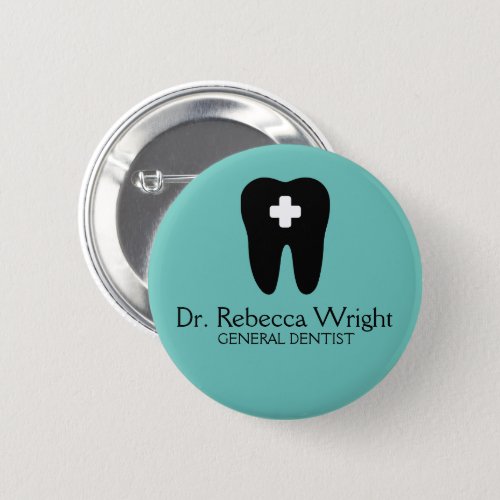 Minimal Dentist Logo Light Teal Dental Office Button