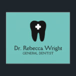 Minimal Dentist Logo Light Teal Dental Office Flyer<br><div class="desc">Minimal professional business card for every dentist and dental office. Add your logo and contact details. This product can be customized.</div>