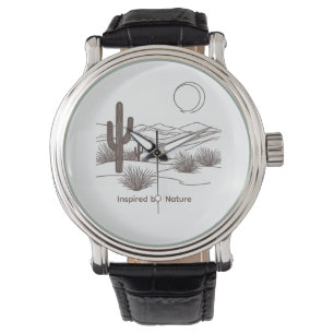 Minimal Desert Line Art – Modern Boho Cactus Lands Watch