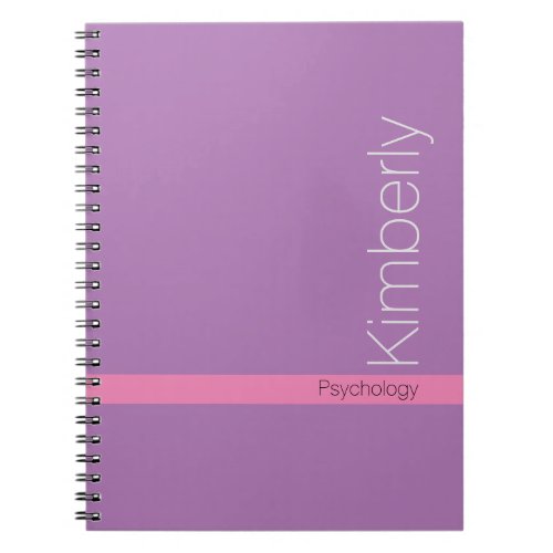 Minimal Design DIY NameSubjectPink  Lavender Notebook