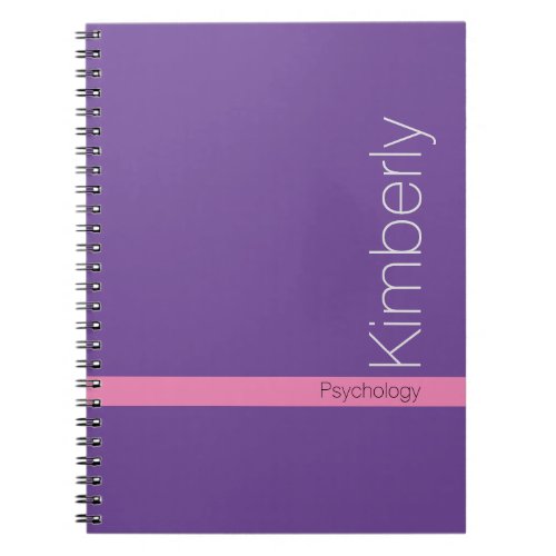 Minimal Design DIY NameSubjectPink  Purple Notebook