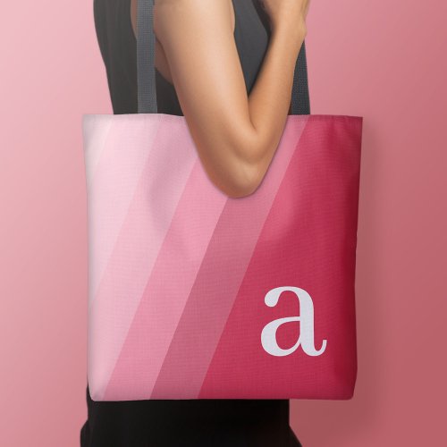 Minimal Design _ Huge Modern Monogram Pink Mauve Tote Bag