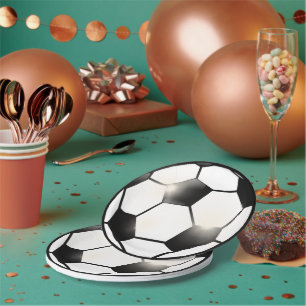 Minimal Design Soccer Football Ball Paper Plates